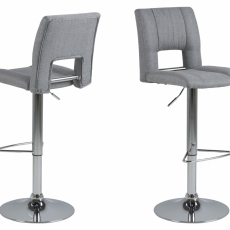 Barové židle Sylvia II. (SET 2ks), tkanina, světle šedá - 1