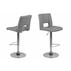 Barové židle Sylvia (SET 2ks), syntetická kůže, šedá