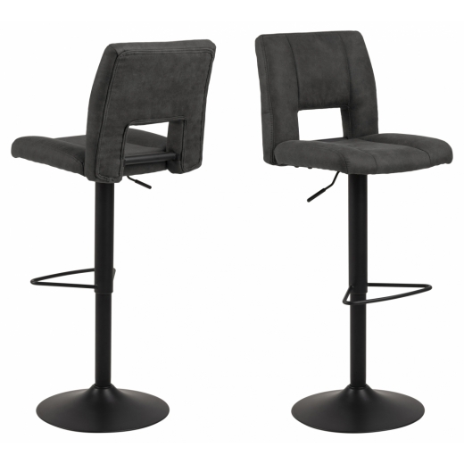 Barové židle Sylvia (SET 2ks), tkanina, antracitová - 1