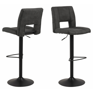 Barové židle Sylvia (SET 2ks), tkanina, antracitová