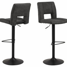Barové židle Sylvia (SET 2ks), tkanina, antracitová - 1