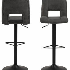 Barové židle Sylvia (SET 2ks), tkanina, antracitová - 2