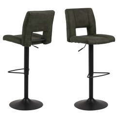 Barové židle Sylvia (SET 2ks), tkanina, olivová