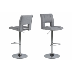 Barové židle Sylvia (SET 2ks), tkanina, světle šedá