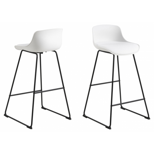 Barové židle Tina (SET 2ks), plast, bílá - 1