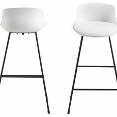 Barové židle Tina (SET 2ks), plast, bílá - 2