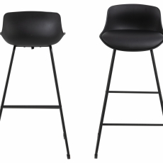 Barové židle Tina (SET 2ks), plast, černá - 2