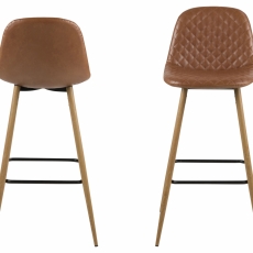 Barové židle Wilma (SET 2ks), syntetická kůže, hnědá - 2