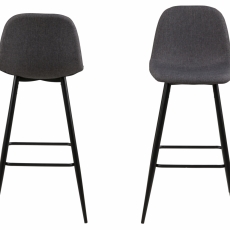 Barové židle Wilma (SET 2ks), tkanina, šedá - 2