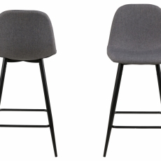 Barové židle Wilma (SET 2ks), tkanina, světle šedá - 2