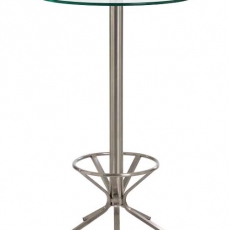Barový stôl s opierkou na nohy Crowny, 110 cm číre sklo - 1