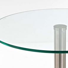 Barový stôl s opierkou na nohy Crowny, 110 cm číre sklo - 2