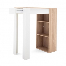 Barový stôl Austin, 100 cm, Sonoma dub/biela - 2