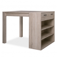 Barový stôl Bruk, 120 cm, Sorrento dub/betón - 1