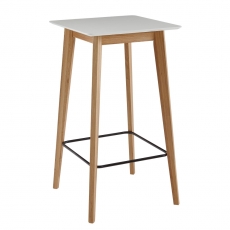Barový stôl Ecig, 110 cm, biela - 1