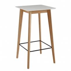 Barový stôl Ecig, 110 cm, biela
