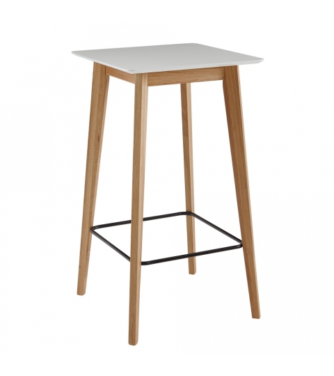 Barový stôl Ecig, 110 cm, biela