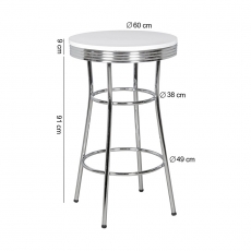 Barový stôl Elvis okrúhly, 60 cm, biela - 3