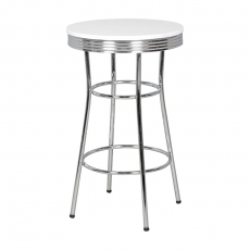 Barový stôl Elvis okrúhly, 60 cm, biela - 2