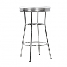 Barový stôl Elvis okrúhly, 60 cm, biela - 5