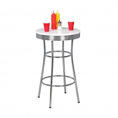 Barový stôl Elvis okrúhly, 60 cm, biela - 1