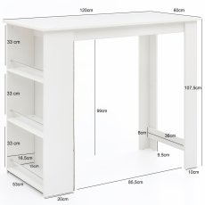 Barový stôl Roni, 120 cm, biela - 4