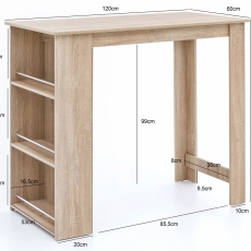 Barový stôl Roni, 120 cm, dub - 4