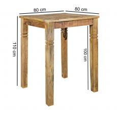Barový stôl Rustica, 80 cm, mangové drevo - 3