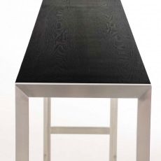Barový stôl s nerezovou podnožou Carrera, 140 cm, čierna - 5