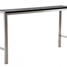 Barový stôl s nerezovou podnožou Carrera, 140 cm, čierna - 1