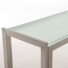 Barový stôl s nerezovou podnožou Carrera, 140 cm, mliečne sklo - 6