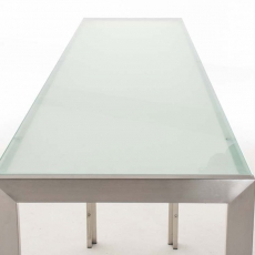 Barový stôl s nerezovou podnožou Carrera, 160 cm, mliečne sklo - 5