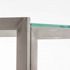 Barový stôl s nerezovou podnožou Carrera, 160 cm, mliečne sklo - 4