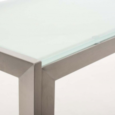 Barový stôl s nerezovou podnožou Carrera, 160 cm, mliečne sklo - 3