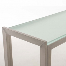 Barový stôl s nerezovou podnožou Carrera, 160 cm, mliečne sklo - 7