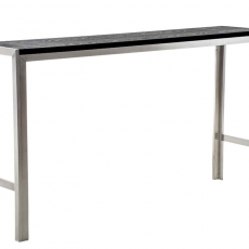 Barový stôl s nerezovou podnožou Carrera, 180 cm, čierna - 1
