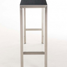 Barový stôl s nerezovou podnožou Carrera, 180 cm, čierna - 5