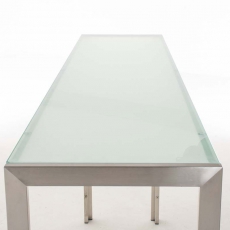Barový stôl s nerezovou podnožou Carrera, 180 cm, mliečne sklo - 5