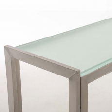Barový stôl s nerezovou podnožou Carrera, 180 cm, mliečne sklo - 3