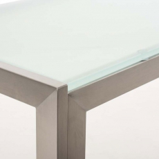 Barový stôl s nerezovou podnožou Carrera, 180 cm, mliečne sklo - 2