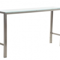 Barový stôl s nerezovou podnožou Carrera, 180 cm, mliečne sklo - 1