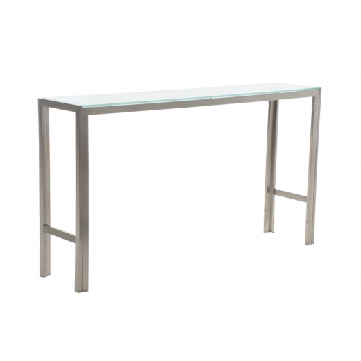 Barový stôl s nerezovou podnožou Carrera, 200 cm, mliečne sklo - 1