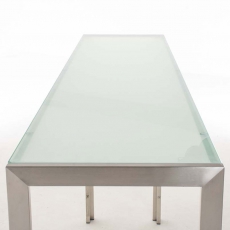 Barový stôl s nerezovou podnožou Carrera, 200 cm, mliečne sklo - 5
