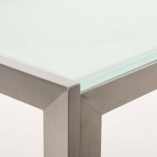 Barový stôl s nerezovou podnožou Carrera, 200 cm, mliečne sklo - 4