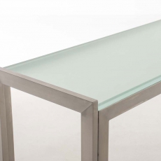 Barový stôl s nerezovou podnožou Carrera, 200 cm, mliečne sklo - 3
