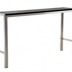 Barový stôl s nerezovou podnožou Carrera, 200 cm, čierna - 1