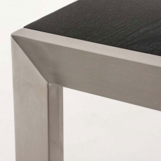 Barový stôl s nerezovou podnožou Carrera, 200 cm, čierna - 4