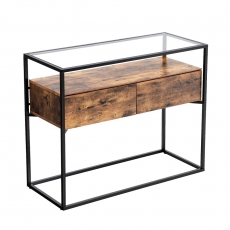 Barový stôl Stella, 100 cm, hnedá/čierna - 1