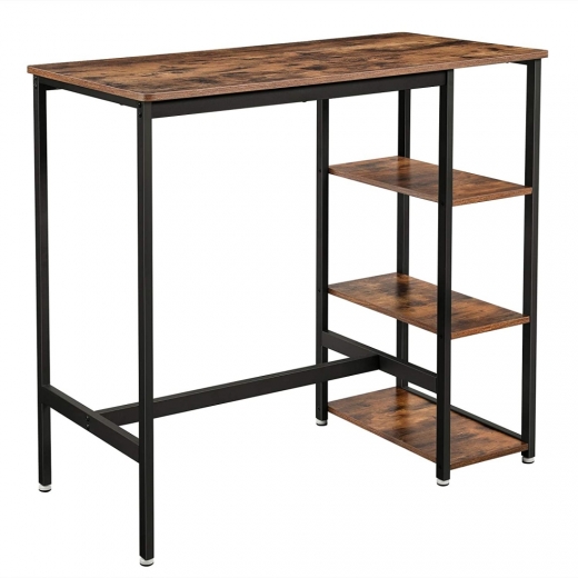 Barový stôl Stella, 109 cm, hnedá/čierna - 1