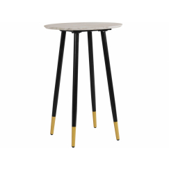 Barový stůl Matcha, 78 cm, mramor / bílá